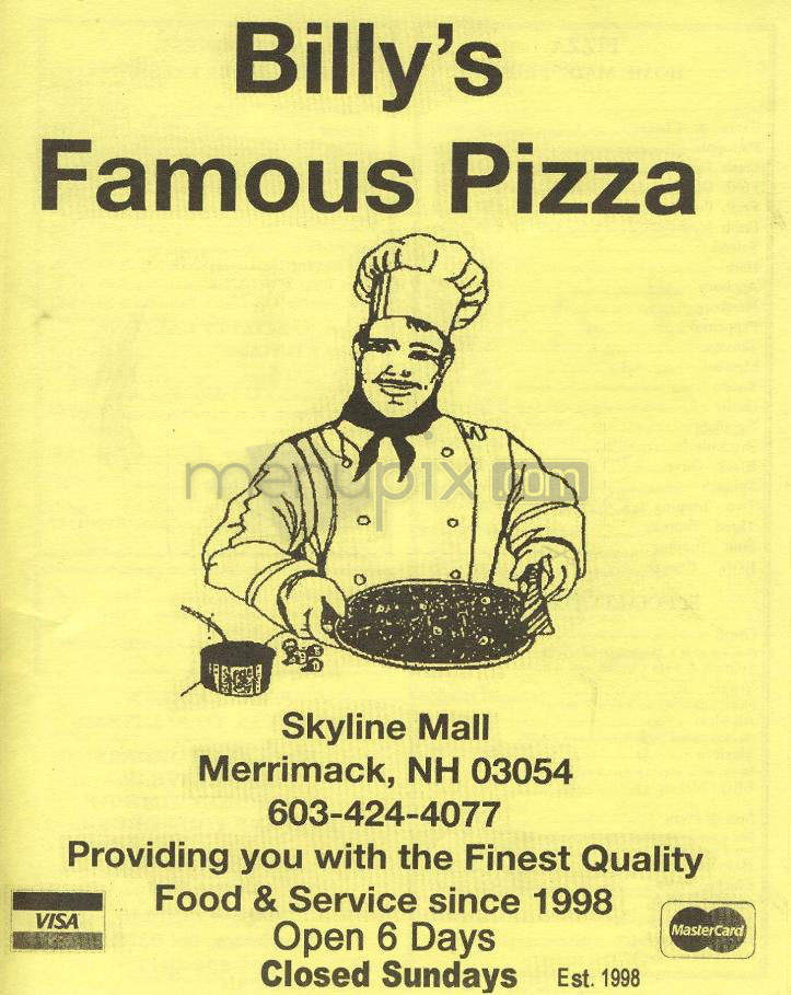 /610221/Billys-Famous-Pizza-Merrimack-NH - Merrimack, NH