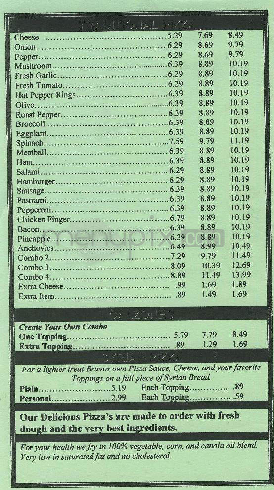 Bravo Family Fun Center - Milford, NH menu_pic