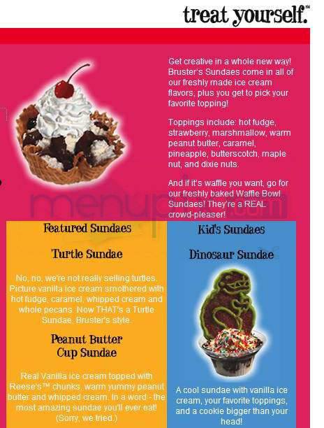 Bruster's Real Ice Cream - Nashua, NH menu_pic