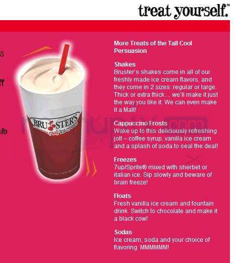 Bruster's Real Ice Cream - Nashua, NH menu_pic