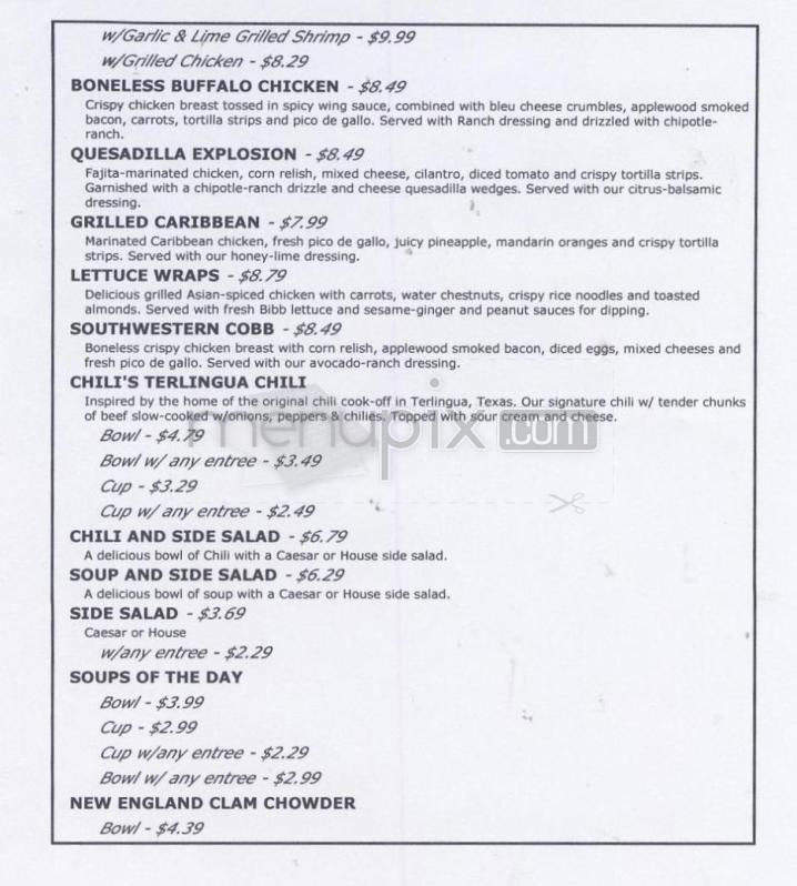 Chili's Grill & Bar - Salem, NH menu_pic