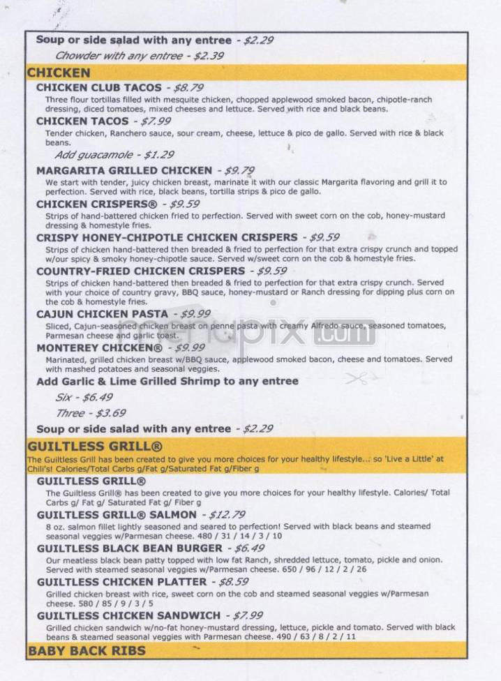 Chili's Grill & Bar - Salem, NH menu_pic
