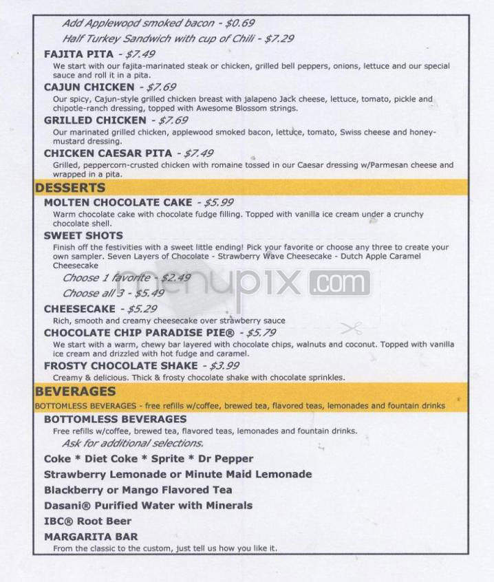 Chili's Grill & Bar - Salem, NH menu_pic