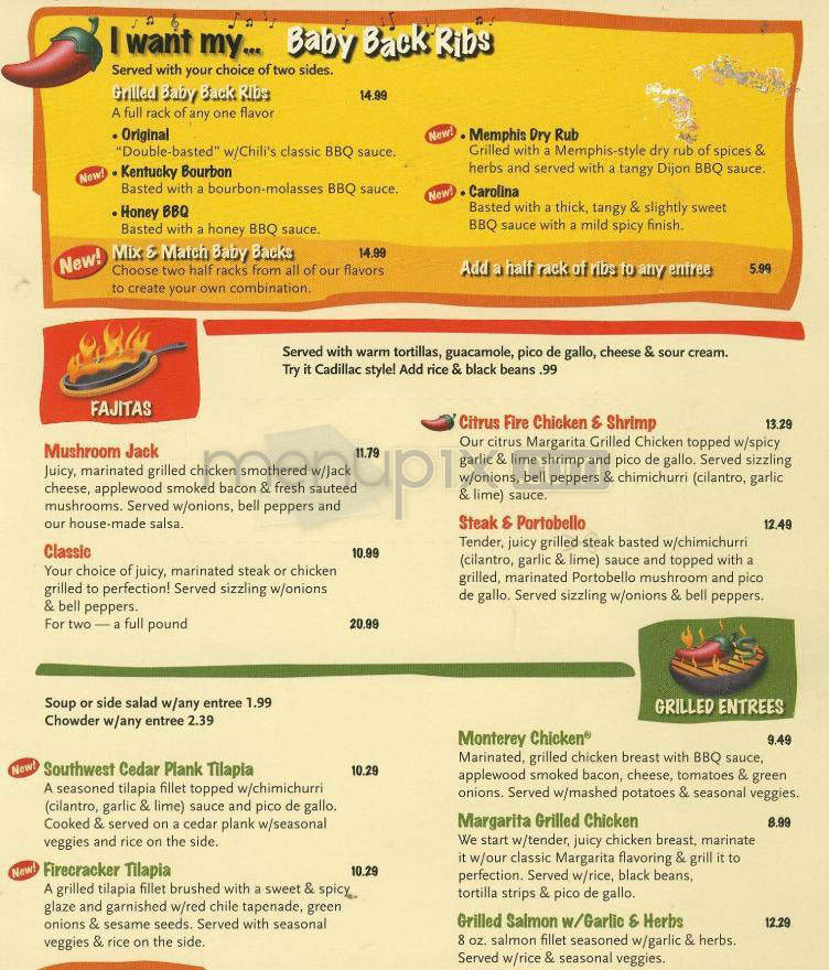 Chili's Grill & Bar - Nashua, NH menu_pic