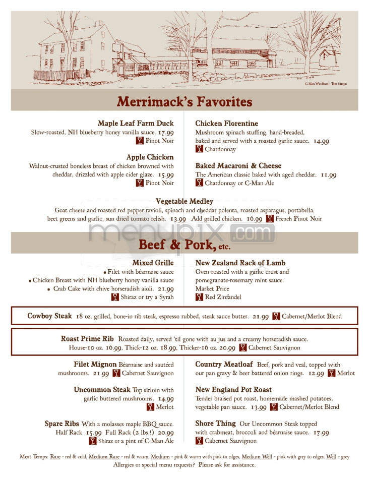 The Common Man - Merrimack, NH menu_pic