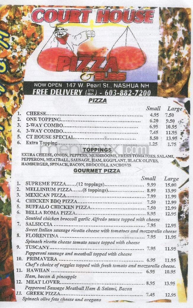 Court House Pizza - Nashua, NH menu_pic