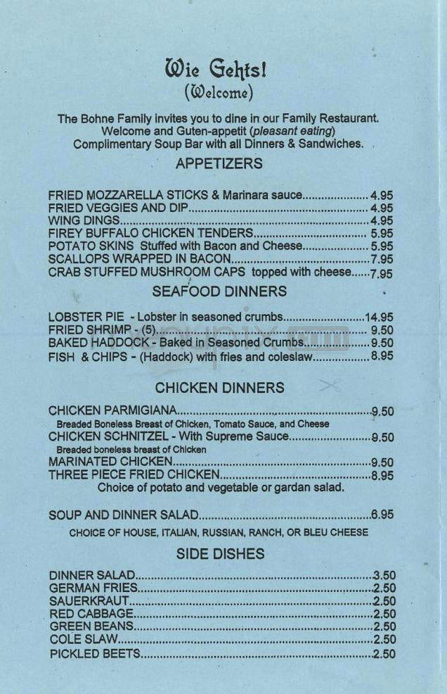Green Barn German & American - Salem, NH menu_pic