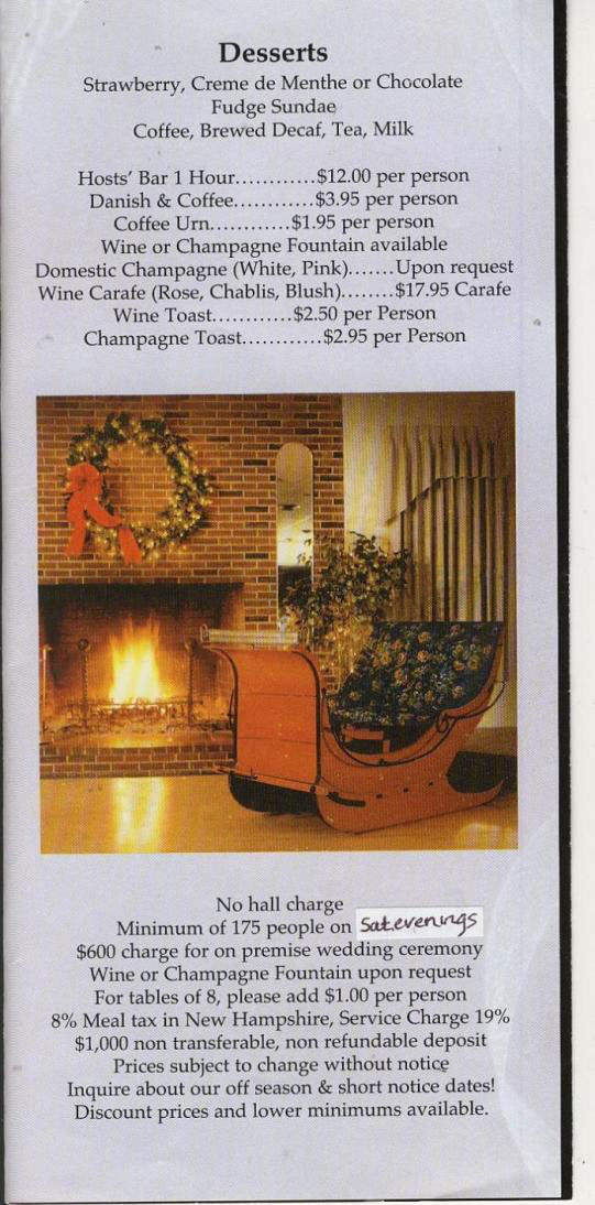 Harris' Pelham Inn - Pelham, NH menu_pic