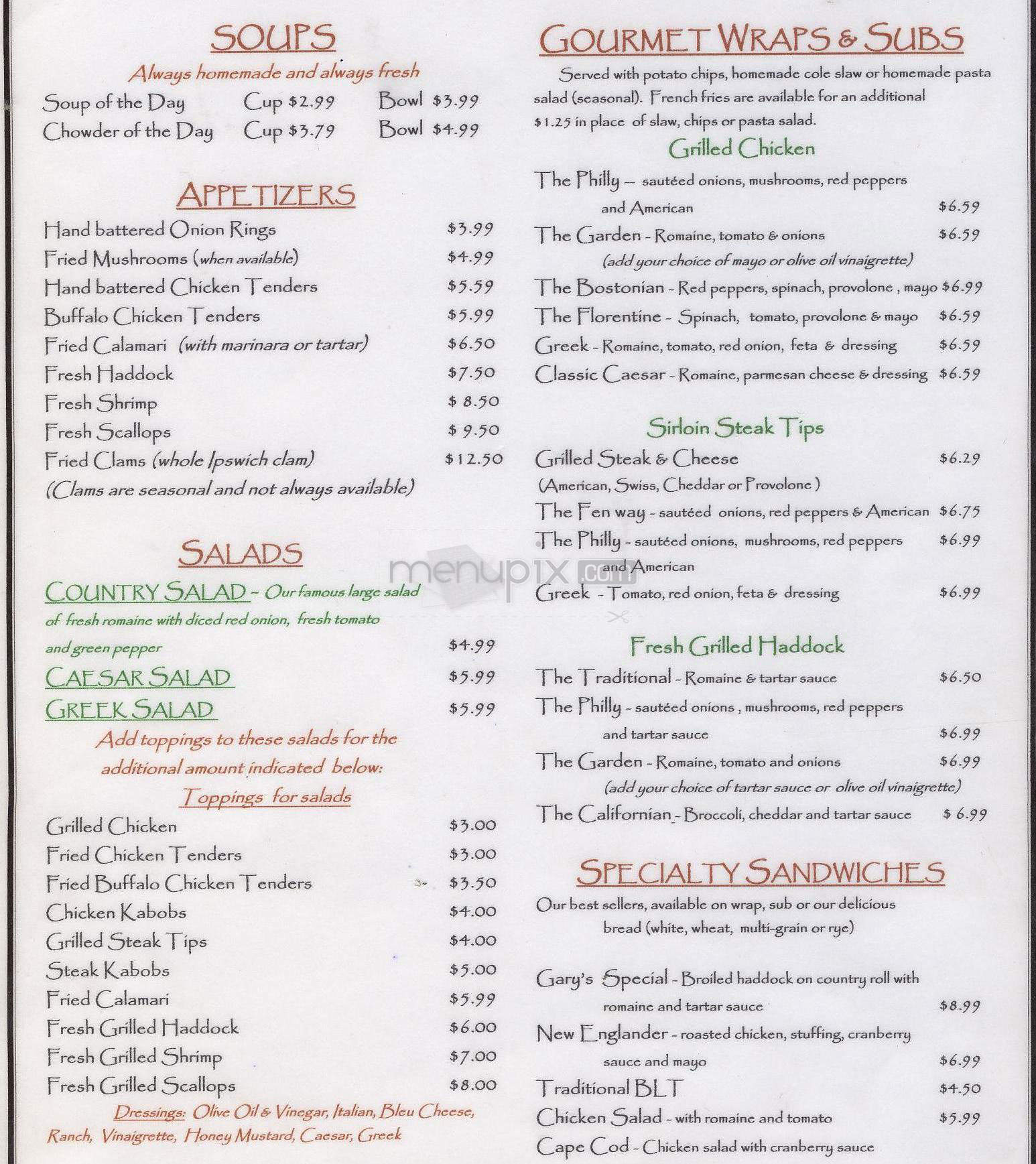 Hollis Country Kitchen - Hollis, NH menu_pic