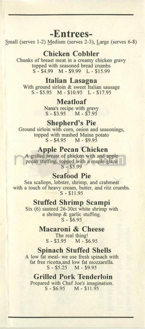 Papa Joe's Humble Kitchen - Milford, NH menu_pic