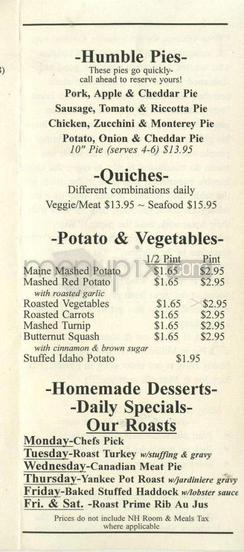 Papa Joe's Humble Kitchen - Milford, NH menu_pic