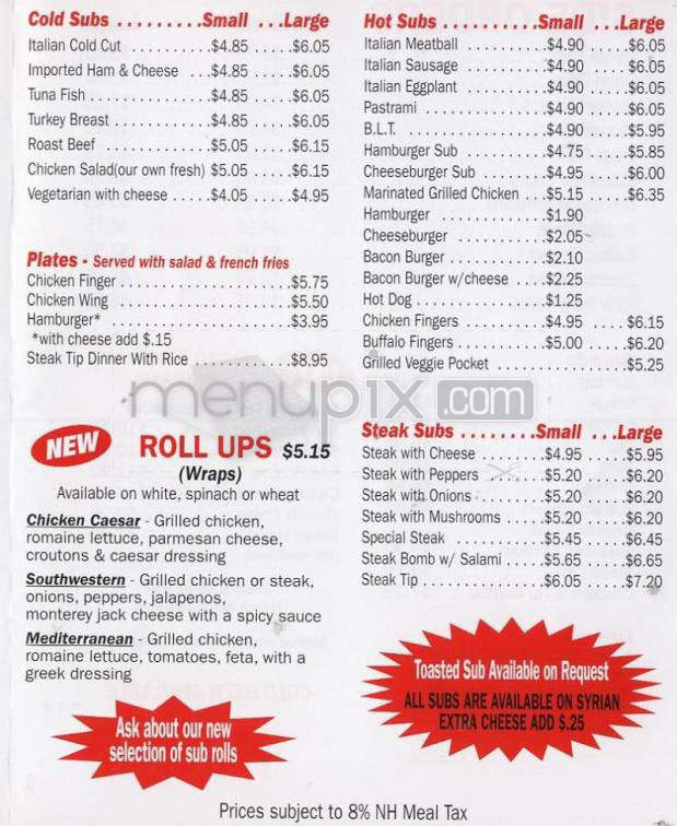 King Cutlet Pizza & More - Salem, NH menu_pic