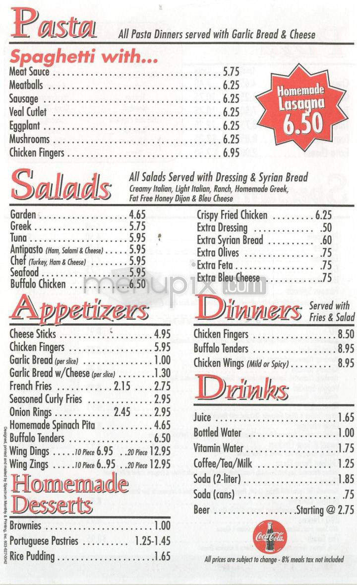 Kinsley House Of Pizza - Nashua, NH menu_pic