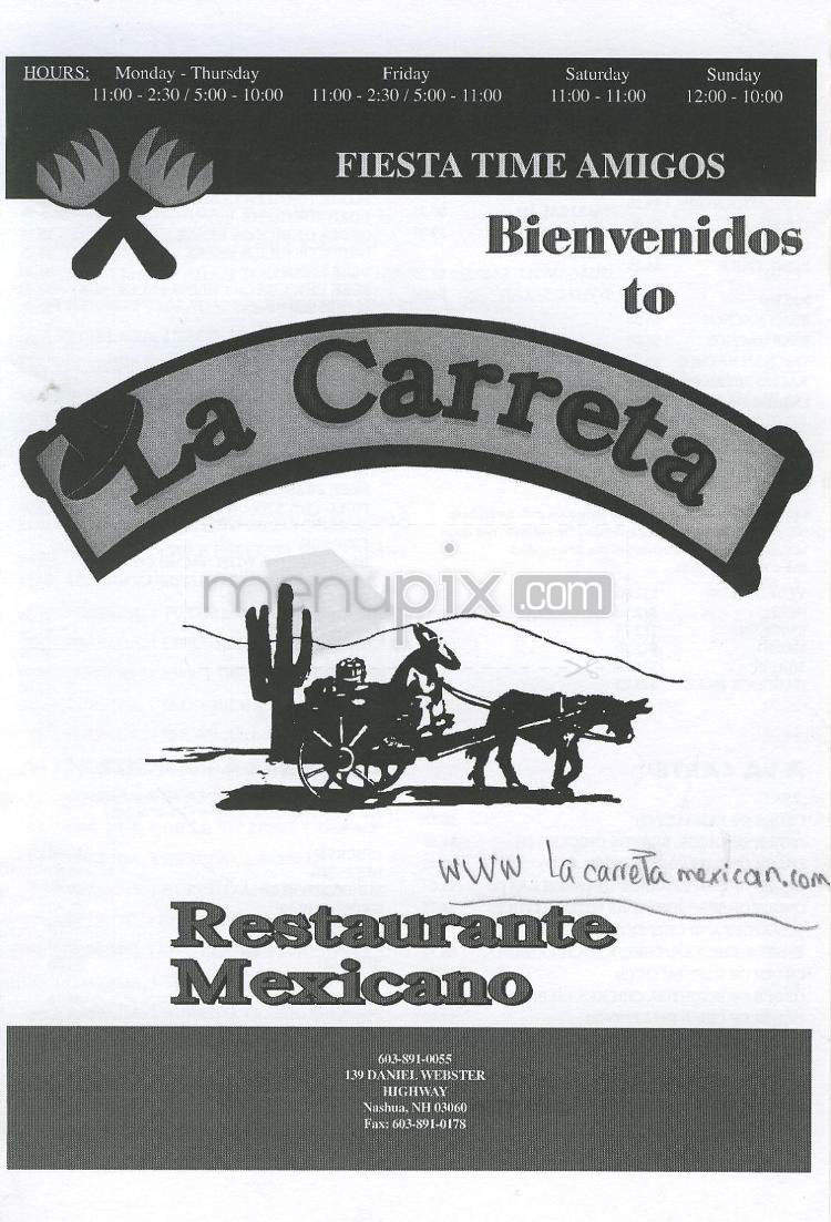 La Carreta - Nashua, NH menu_pic