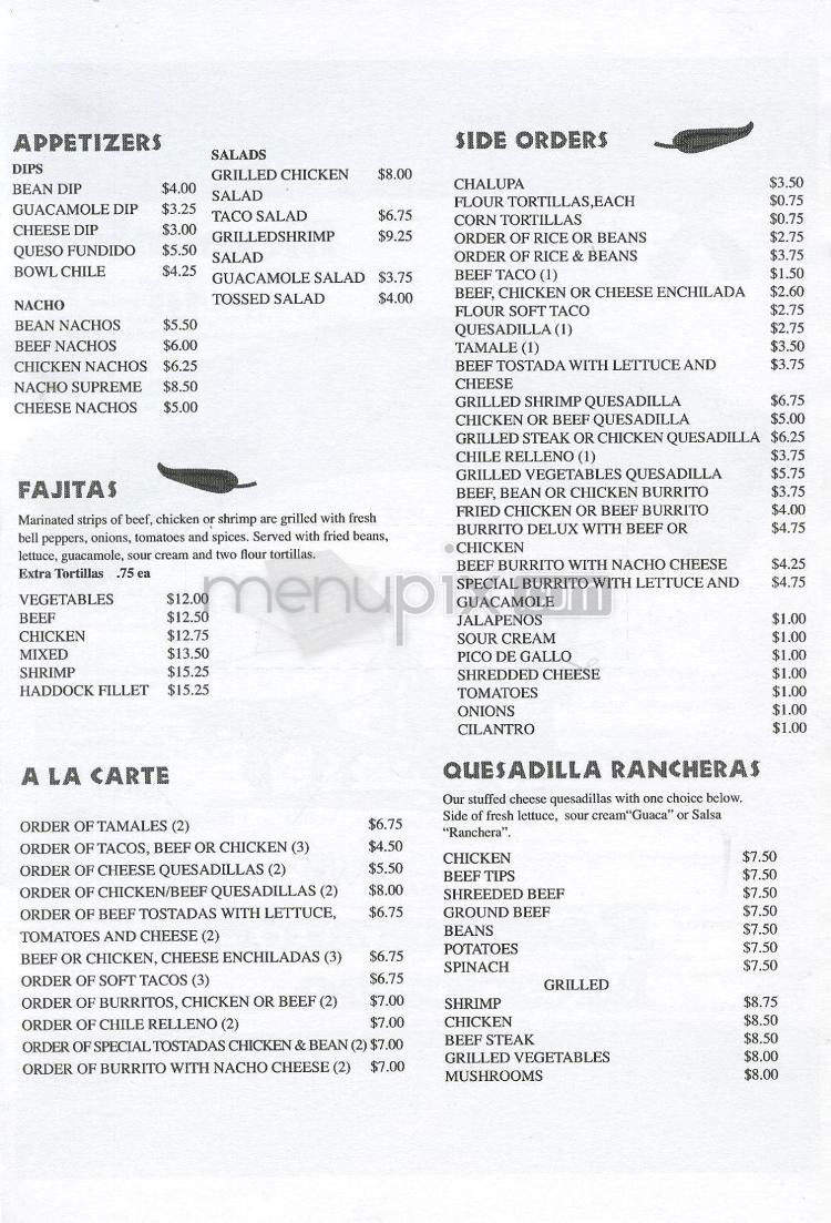La Carreta - Nashua, NH menu_pic