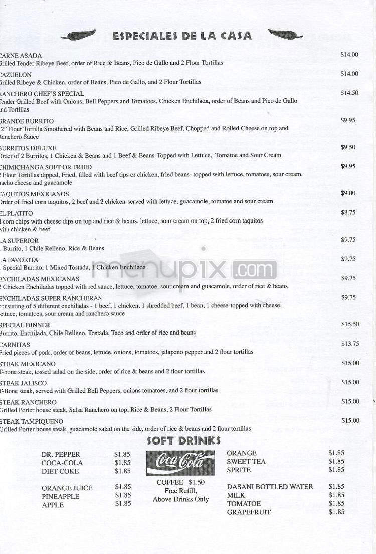 La Carreta - Nashua, NH menu_pic
