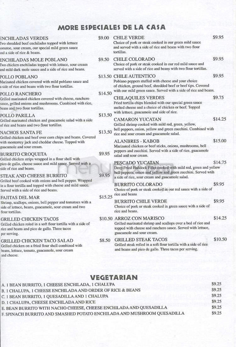 La Carreta - Nashua, NH menu_pic