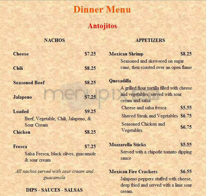 La Hacienda Del Rio - Nashua, NH menu_pic