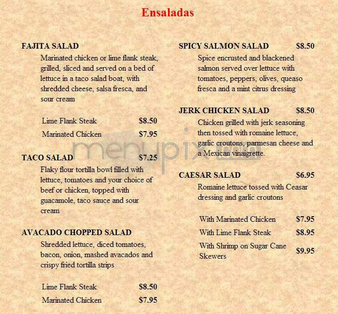 La Hacienda Del Rio - Nashua, NH menu_pic