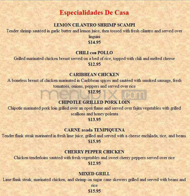 La Hacienda Del Rio - Nashua, NH menu_pic