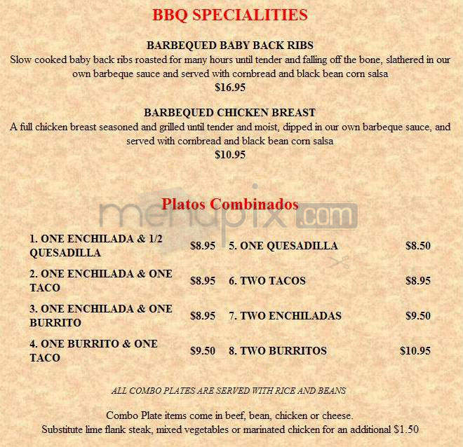 La Hacienda Del Rio - Nashua, NH menu_pic