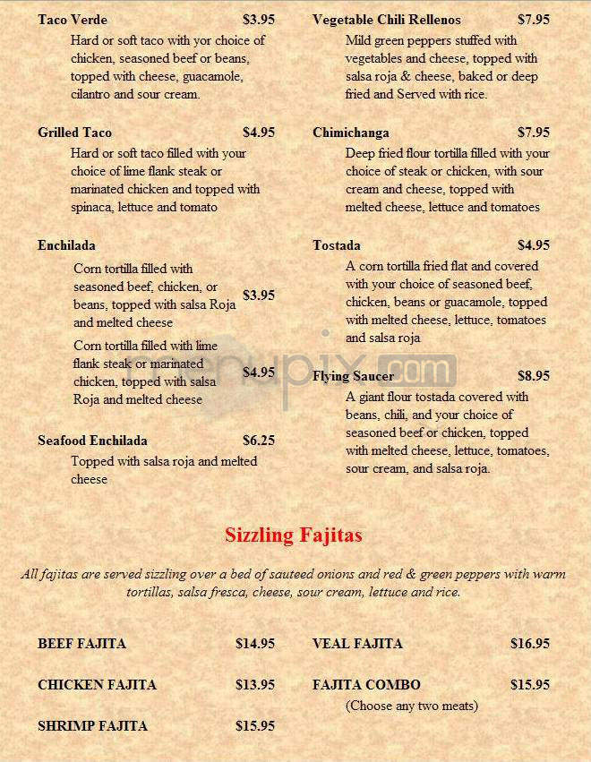 La Hacienda Del Rio - Nashua, NH menu_pic