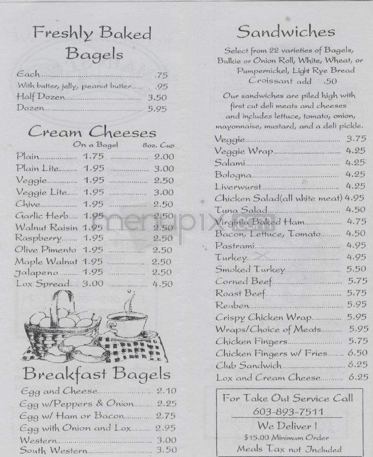 Main St. Bagel & Deli - Salem, NH menu_pic