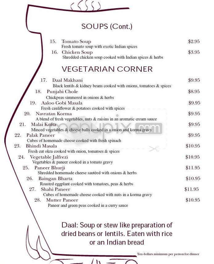 Mehmaan Restaurant - Nashua, NH menu_pic