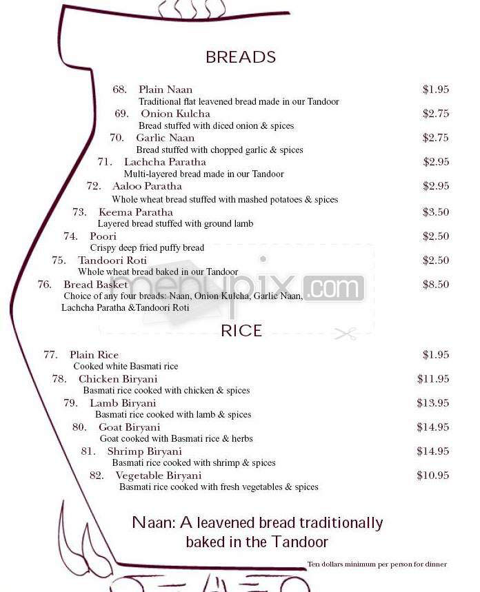 Mehmaan Restaurant - Nashua, NH menu_pic