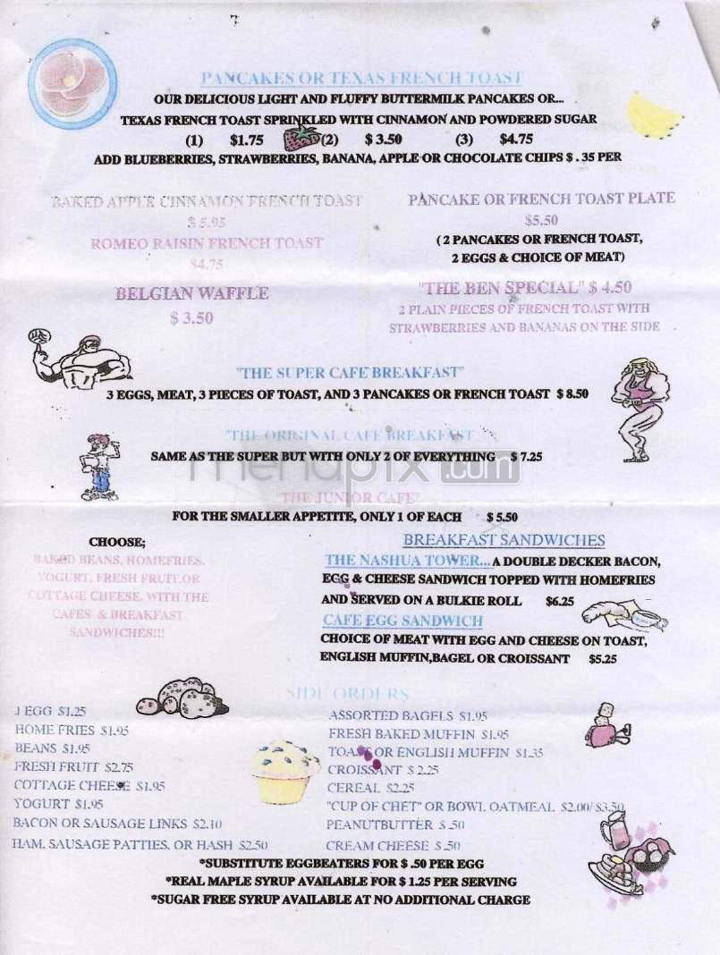 Midfield Cafe - Nashua, NH menu_pic