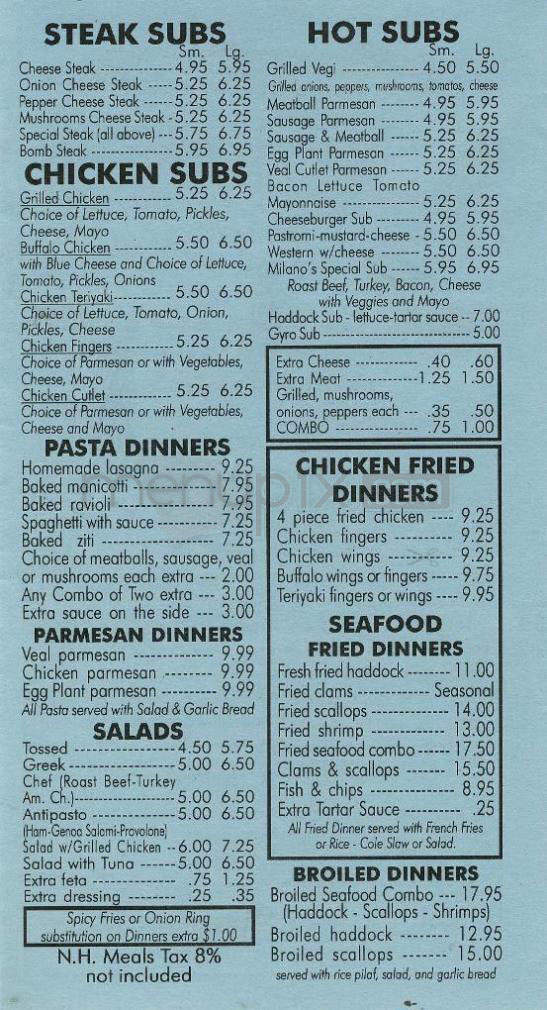 /610244/Milano-House-Of-Pizza-Milford-NH - Milford, NH
