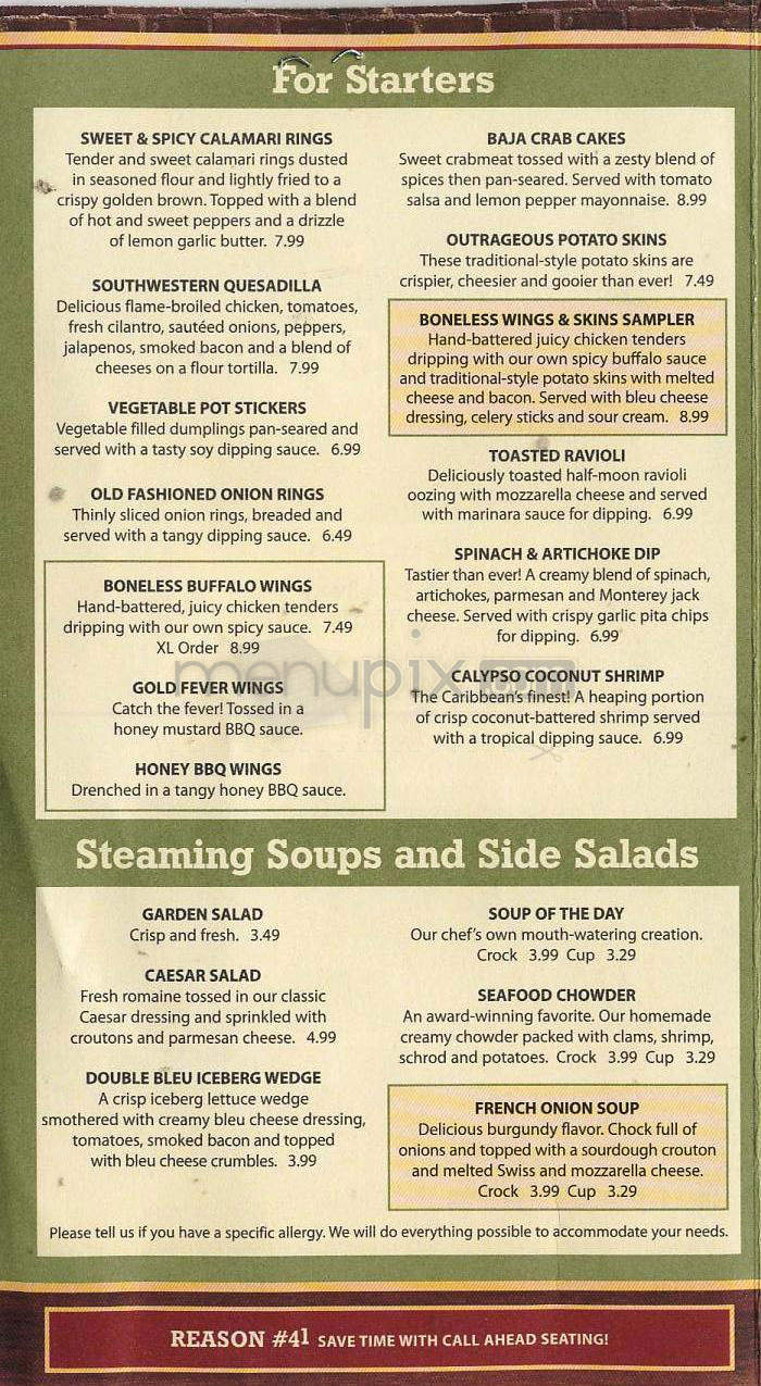 Ninety Nine Restaurant & Pub - Salem, NH menu_pic