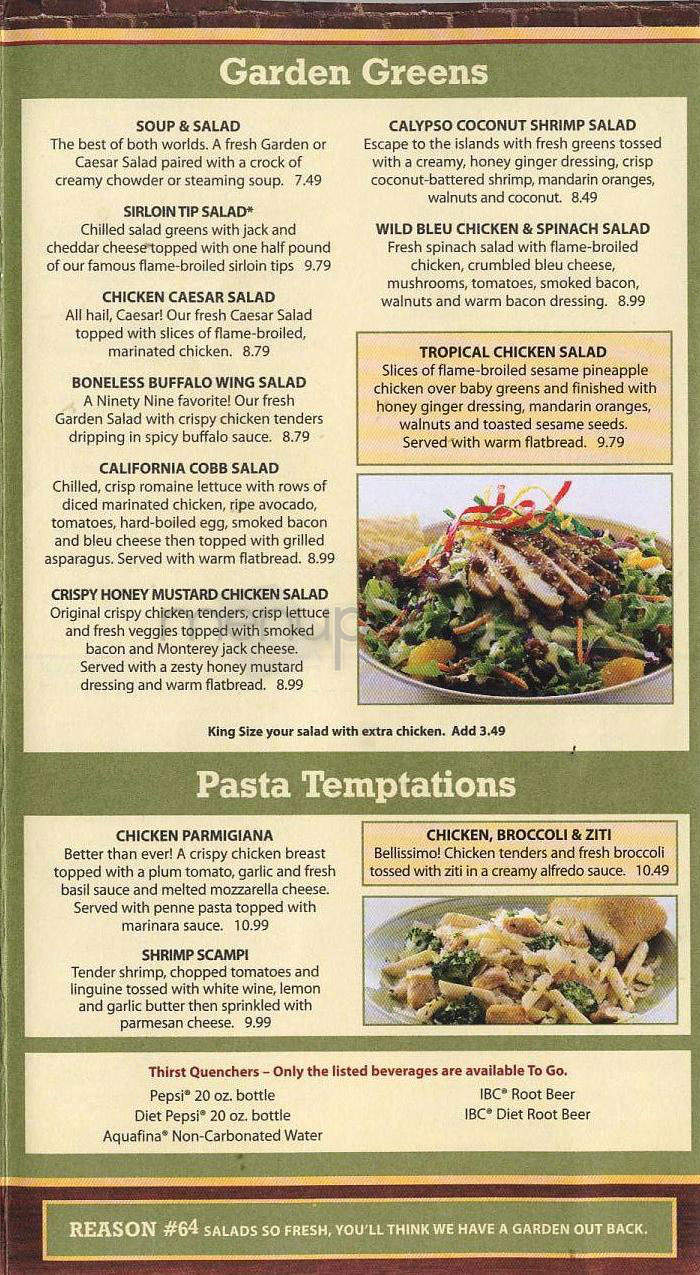 Ninety Nine Restaurant & Pub - Salem, NH menu_pic