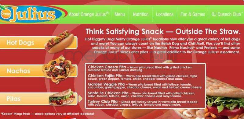 Orange Julius - Nashua, NH menu_pic