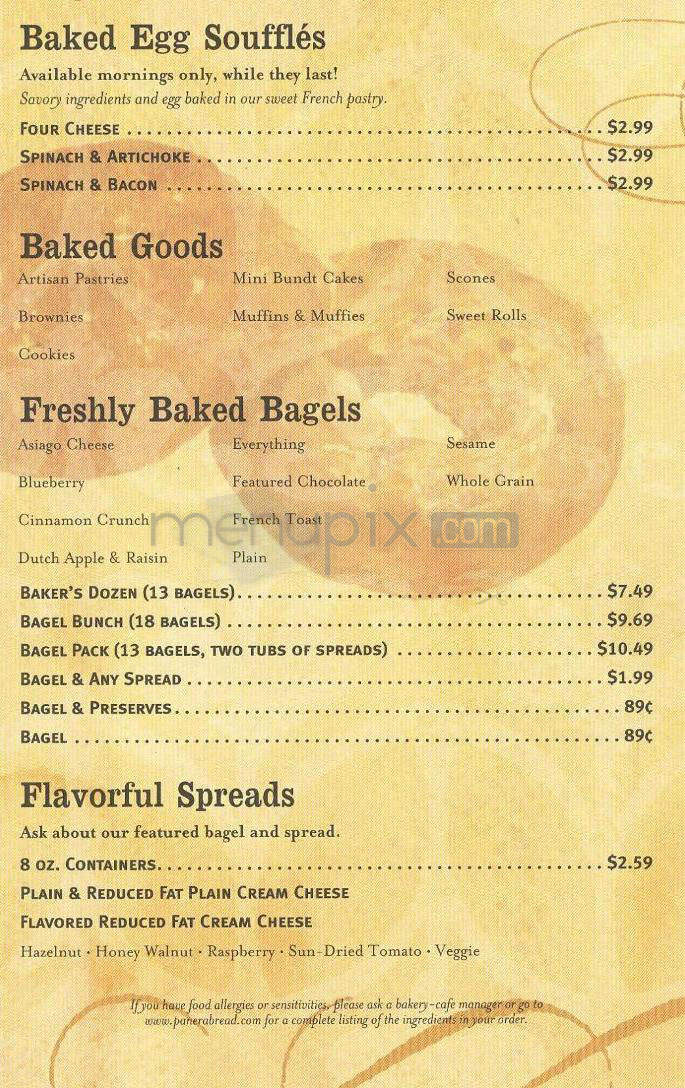 Panera Bread - Nashua, NH menu_pic