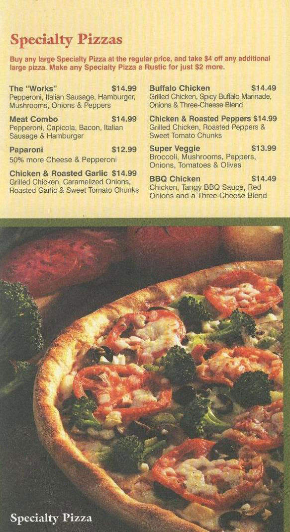 Menu of Papa Gino's in Merrimack, NH 03054