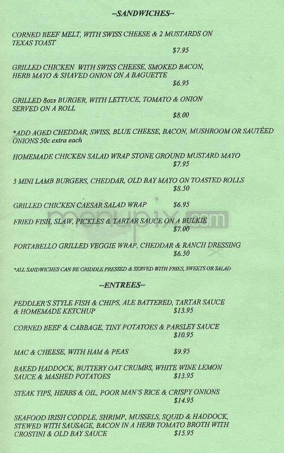 The Peddlar's Daughter - Nashua, NH menu_pic