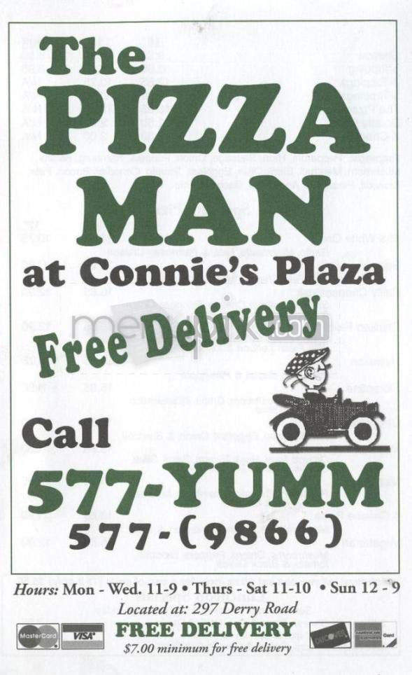 Pizza Man at Connie's - Hudson, NH menu_pic
