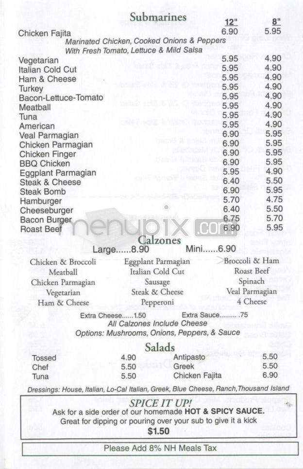 Pizza Man at Connie's - Hudson, NH menu_pic