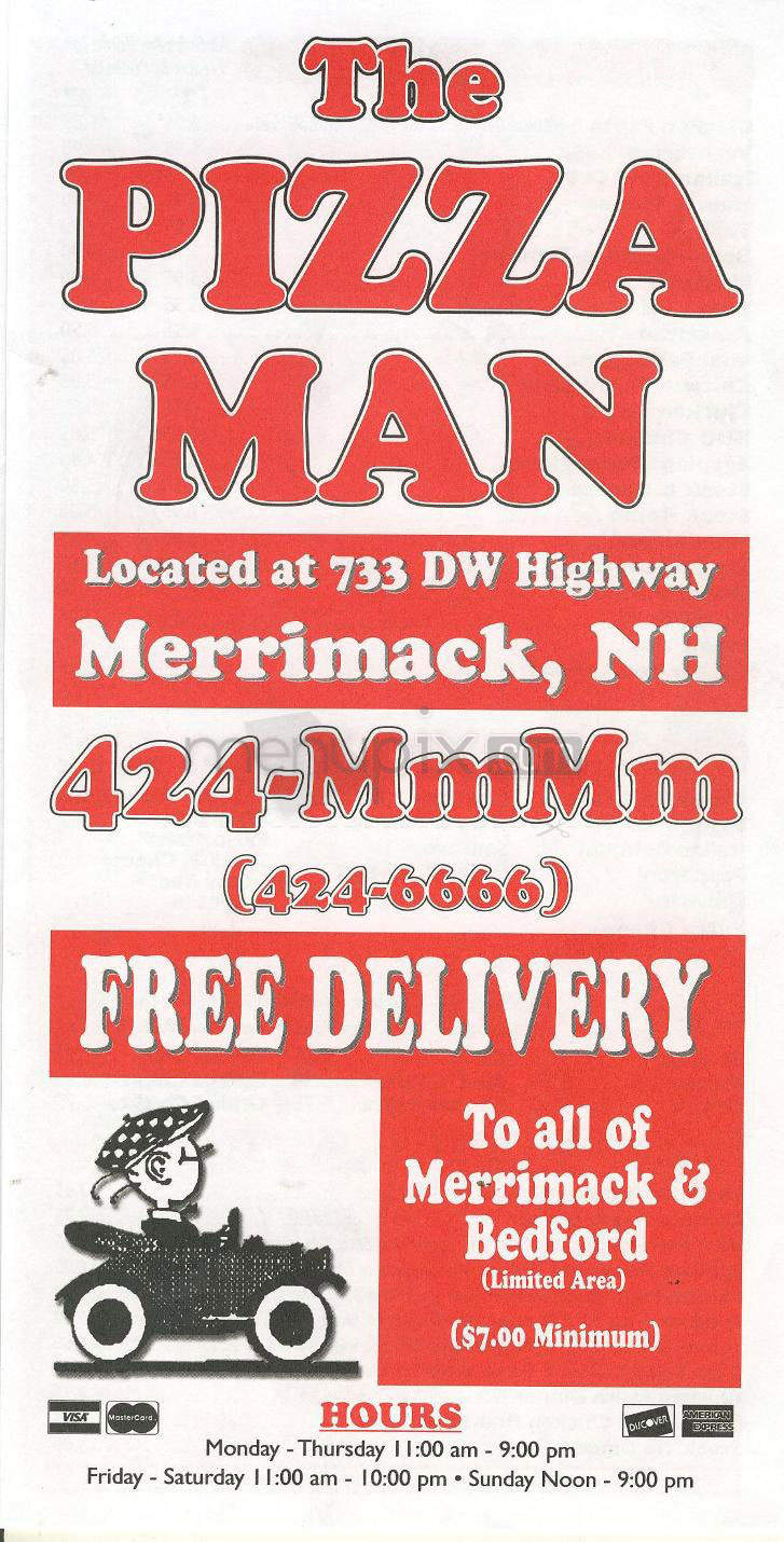 The Pizza Man - Merrimack, NH menu_pic