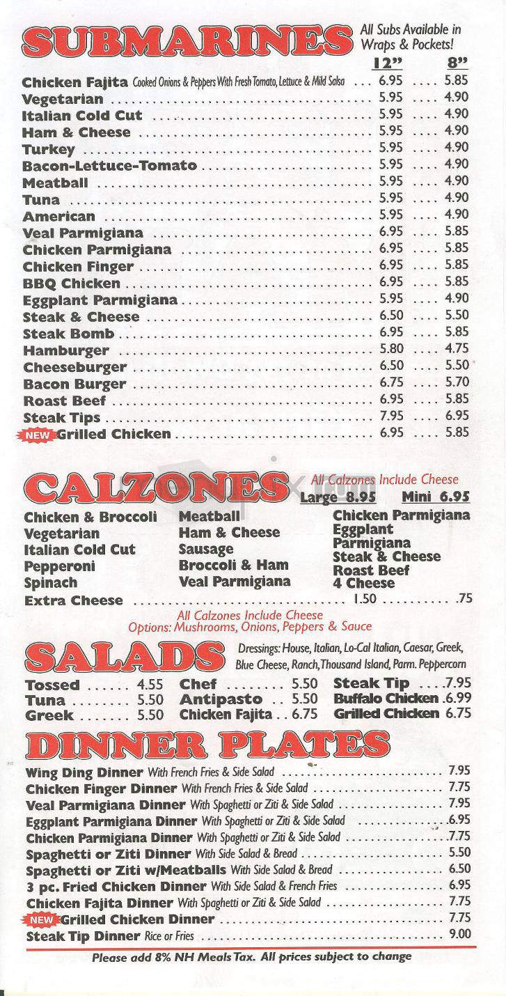 The Pizza Man - Merrimack, NH menu_pic