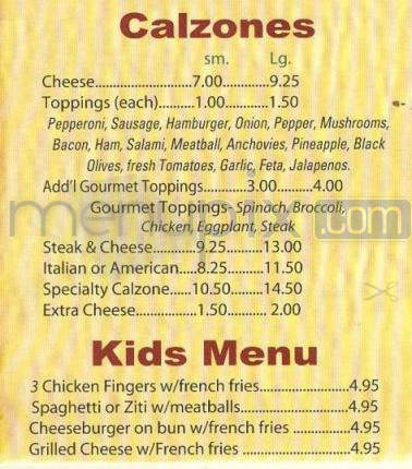 Professor's Pizza - Hudson, NH menu_pic