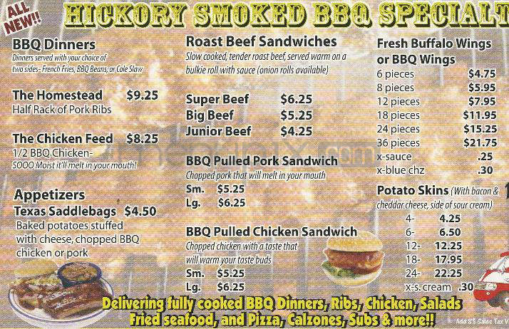 Professor's Pizza - Hudson, NH menu_pic