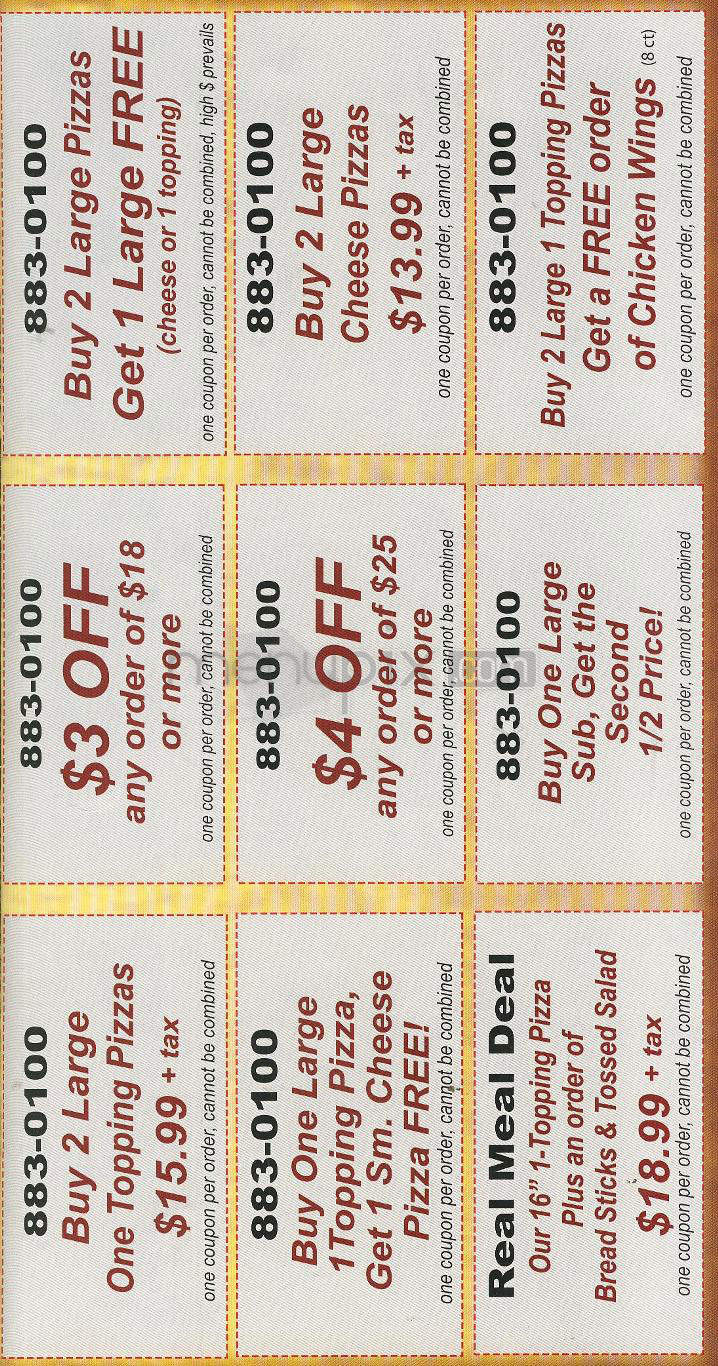 Professor's Pizza - Hudson, NH menu_pic