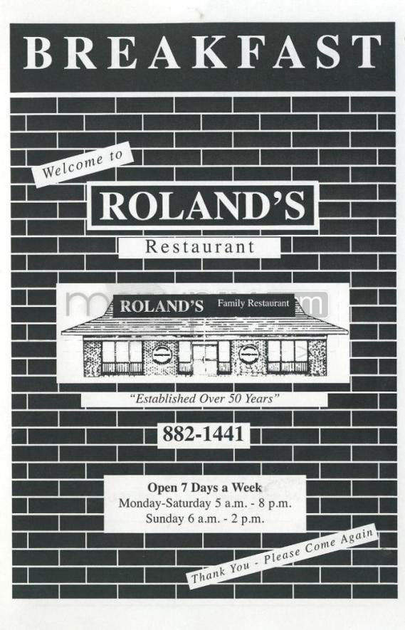 Roland's Restaurant - Nashua, NH menu_pic
