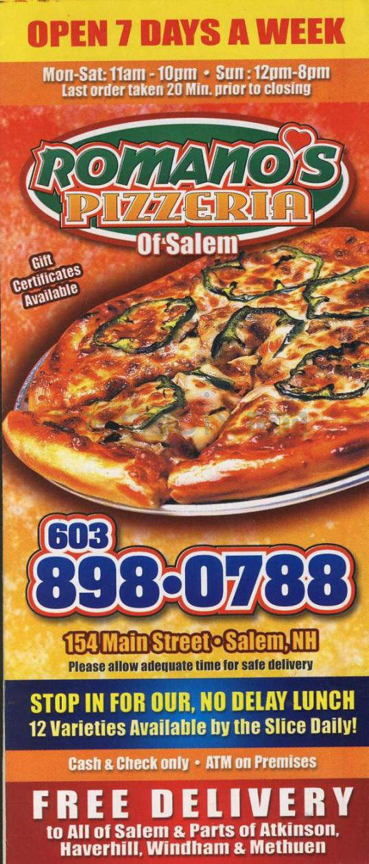 /710108/Romanos-Pizza-Salem-NH - Salem, NH