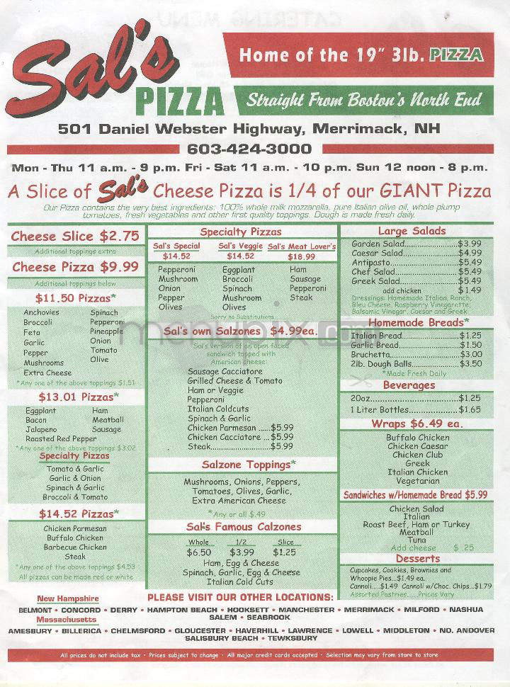 merrimack house of pizza