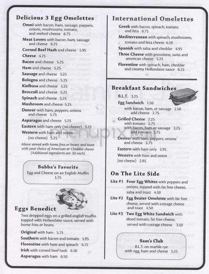 Sammy J's Breakfast Cafe - Salem, NH menu_pic