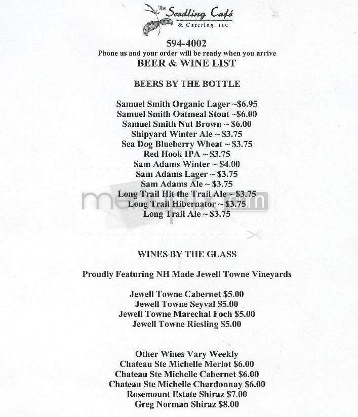 The Seedling Cafe - Nashua, NH menu_pic