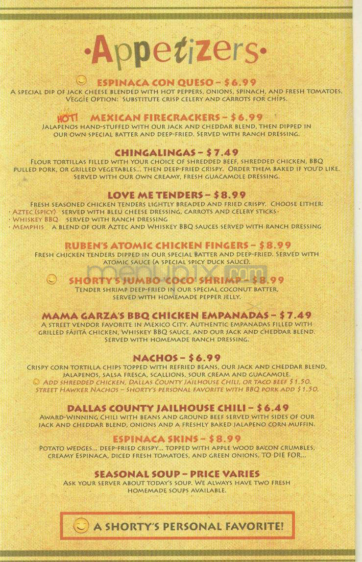 Shorty's Mexican Roadhouse - Nashua, NH menu_pic